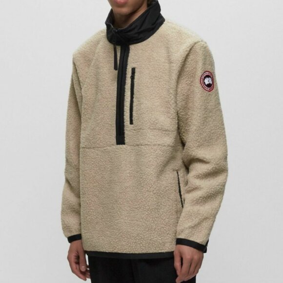 Canada Goose Updated Renfrew Fleece Pullover Beige Half Zips NWT $600 Size XL - Picture 1 of 5